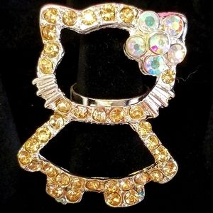 3/$30🦋 Hello Kitty Rhinestone Adjustable  Ring New